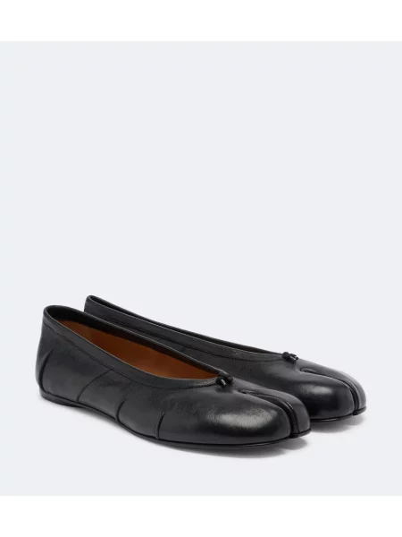 Balerini Maison Margiela din piele negru