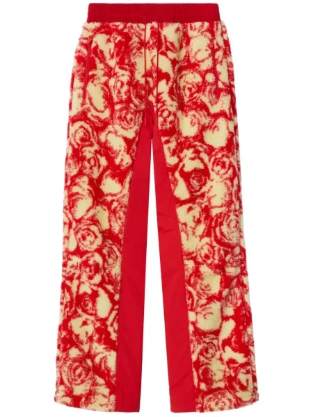 Pantaloni Burberry din fleece alergare roșu