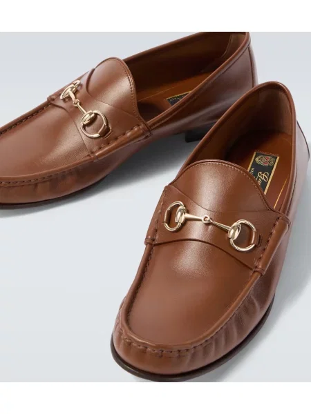 Pantofi loafer Gucci din piele maro
