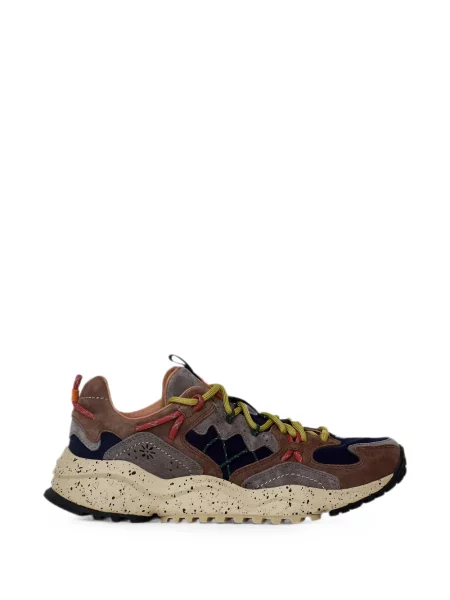 Sneakerși Flower Mountain din piele de căprioară cu model floral maro