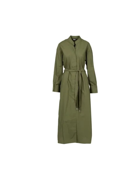 Sukienka koszulowa Blauer z długim rękawem zielona