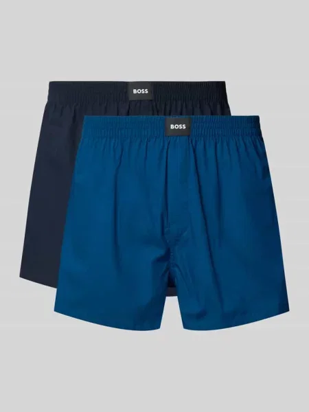 Bokserki o kroju regular fit z czystej bawełny w zestaw 2 szt. Boss niebieskie