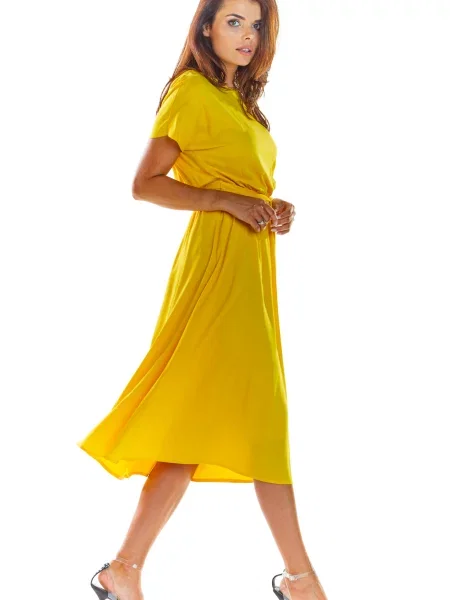 Rochie midi Awama galben