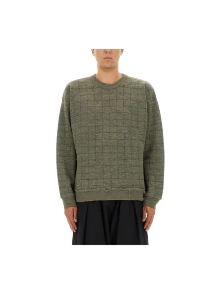 Sweter Maison Margiela w kratę zielony