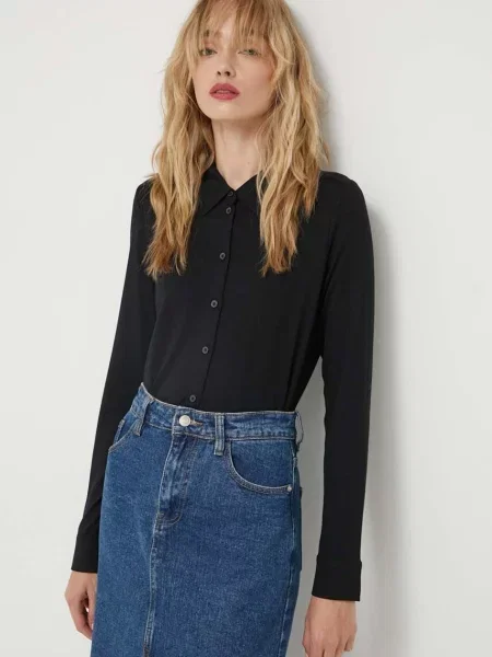Marc O'Polo camasa femei cu guler clasic regular negru