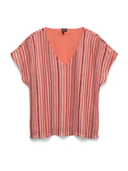 VERO MODA Tricou VMDEMI corai / roz / bordeaux roșu