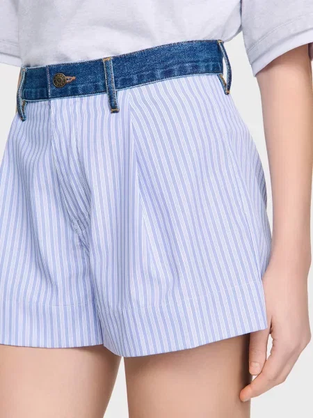 Смугасті шорти Sandro зелені