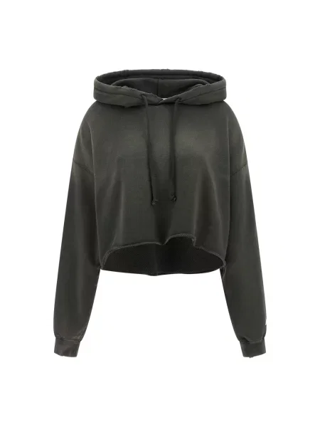 Krótka bluza z kapturem Golden Goose z kapturem szara