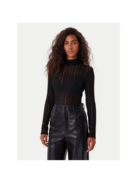 Bluza Bardot za žene s uzorkom crna