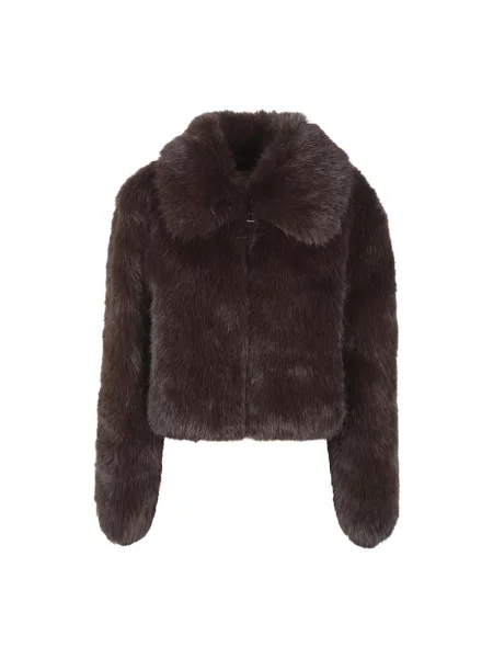 Kurtka The Frankie Shop ze sztucznego futra brązowa