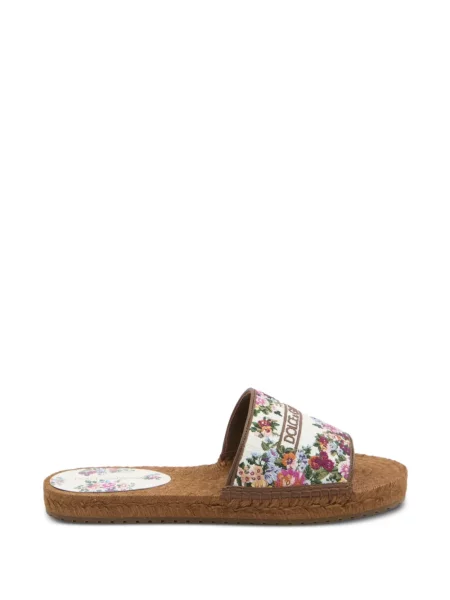 Sandale Dolce & Gabbana cu model floral alb