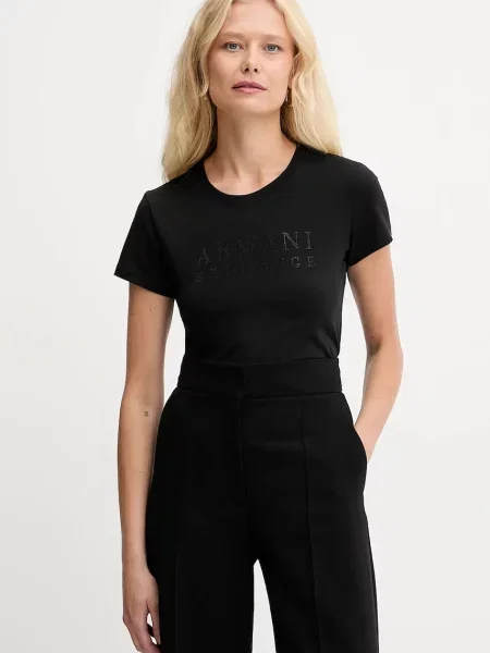 Kryształ górski koszulka Armani Exchange czarna