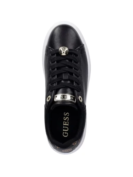 Sneakerși Guess din piele negru