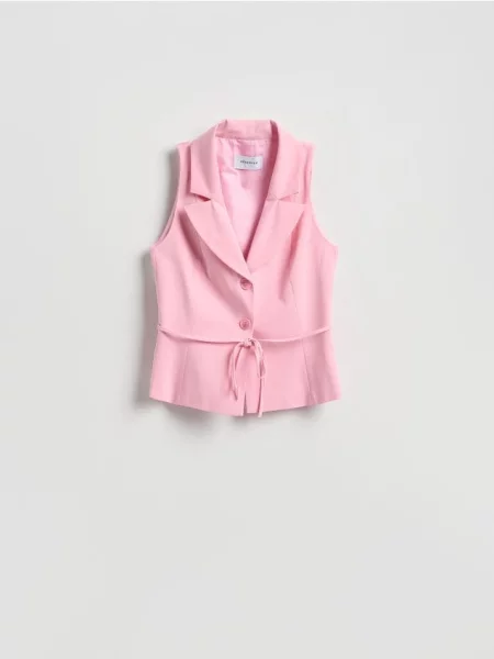 Reserved Vestă cu legare în talie roz