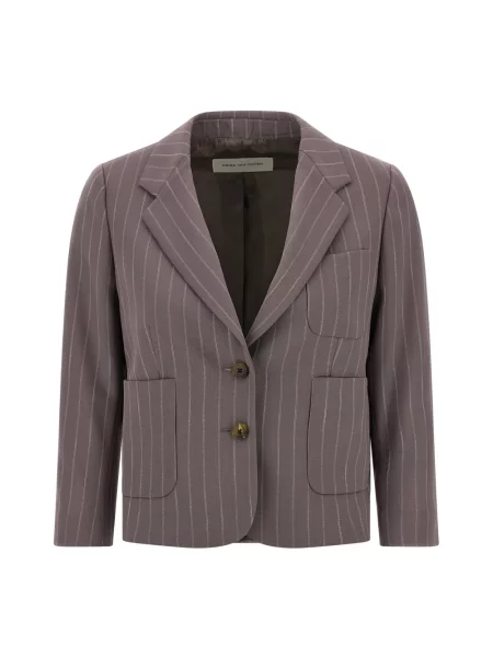 Marynarka w paski Dries Van Noten wełniana w paski szara