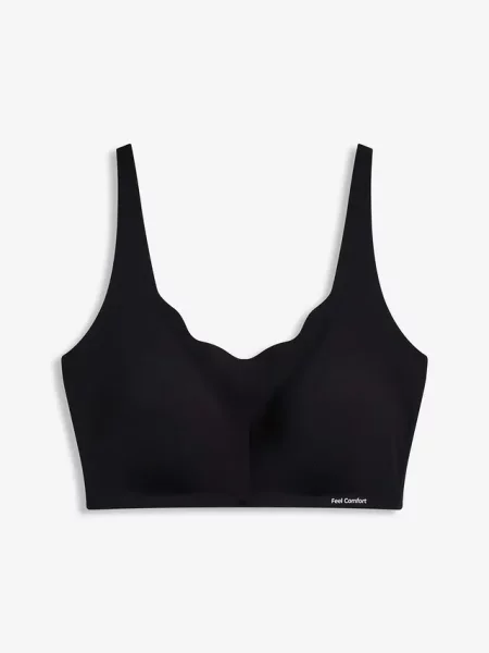 Wyściełany biustonosz pod T-shirt cięty laserowo bez fiszbinów z kolekcji Feel Comfort czarna