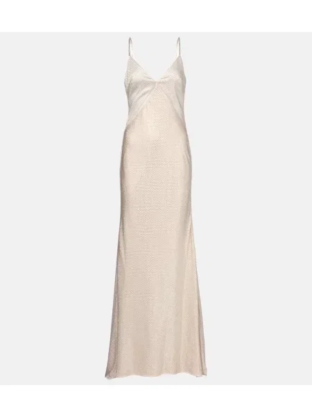 Rochie Roland Mouret din satin bej