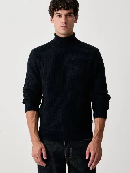 BOSS sweter wełniany H-Fioccolo granatowy