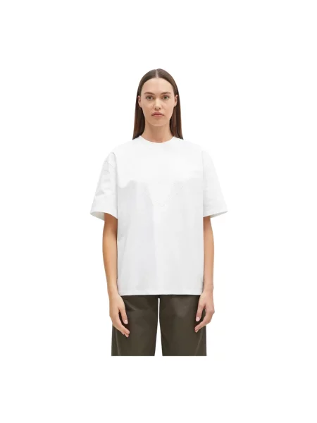 GANNI t-shirt Heavy Cotton Drop Shoulder Heart biały