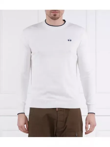 La Martina Pulover La Martina alb