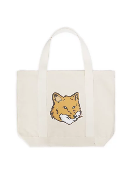 Torebka Maison Kitsune z nadrukiem beżowa