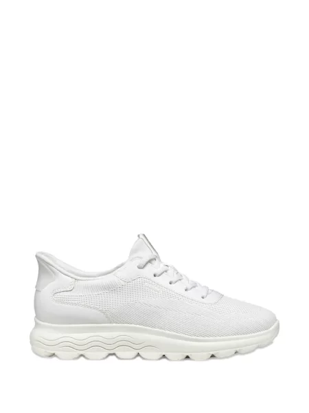 Sneakerși Geox cu șireturi din dantelă alb