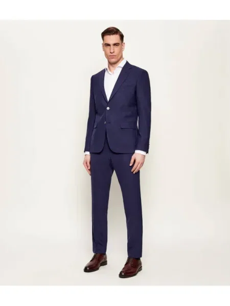 BOSS BLACK Öltöny | selyem és gyapjú hozzáadásával fekete