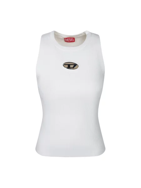 Top Diesel elegancki żakardowy na ramiączkach biały