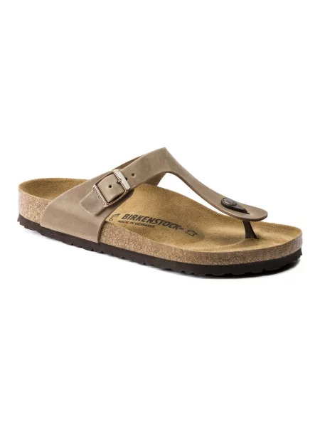 Klapki Birkenstock skórzane brązowe