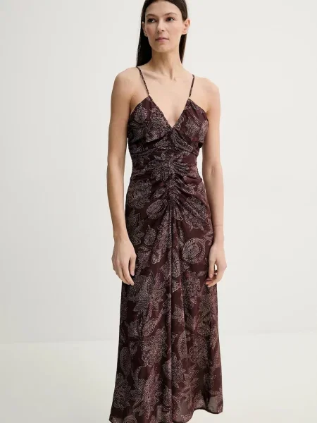 Sessun rochie midi drept maro