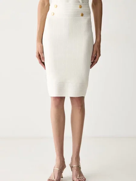 Marciano by Guess fustă creion cu vâscoză YAMNA bej