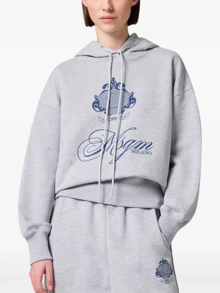 Hanorac cu glugă Msgm cu imagine cu cordon gri