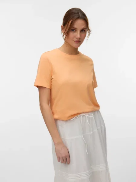 VERO MODA Tričko VMPAULINA svetlooranžová