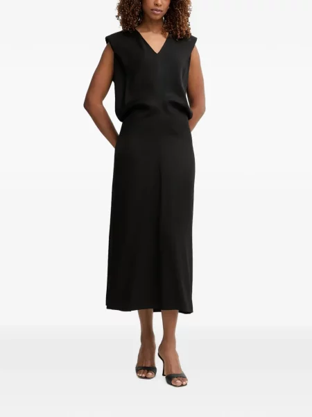 Rochie midi Trussardi cu decolteu în V negru