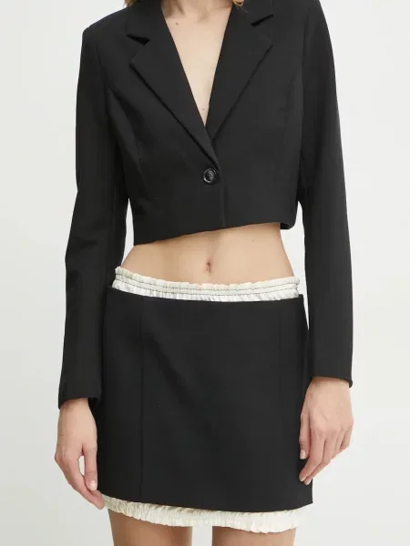 Victoria Beckham fustă din amestec de lână mini creion negru