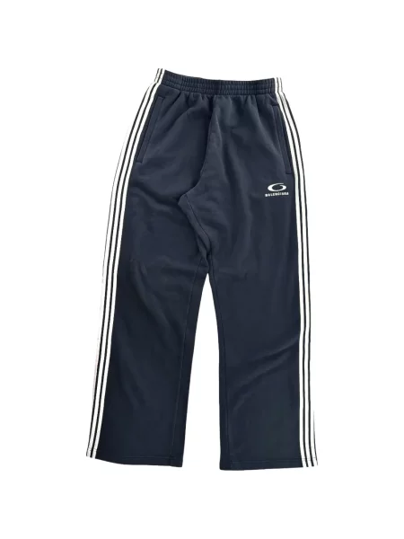 Pantaloni Balenciaga cu dungi cu imagine alergare albastru