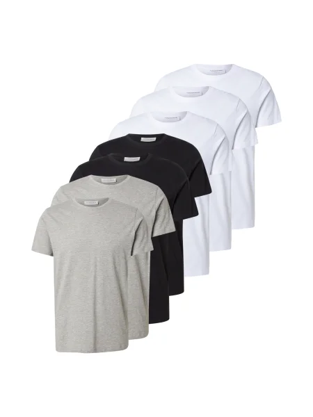 Lindbergh Tricou gri amestecat / negru alb