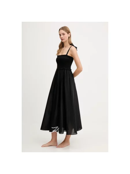 Karl Lagerfeld sukienka maxi rozkloszowana czarny