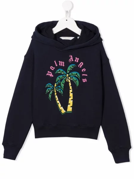 Bluza z kapturem dziecięca Palm Angels niebieska