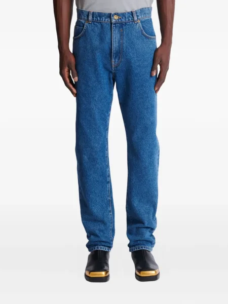 Дънки straight leg Balmain синьо