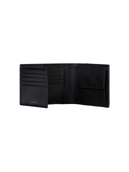 Calvin Klein Pénztárca Emblem Hw Trifold W/ Coin fekete