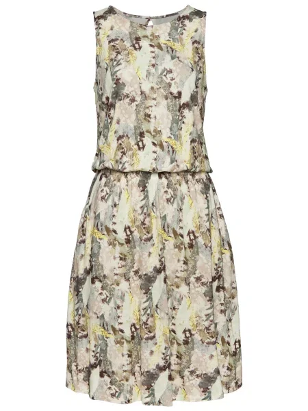 VIVANCE Rochie de vară deschis / maro închis / galben citron / verde pin bej