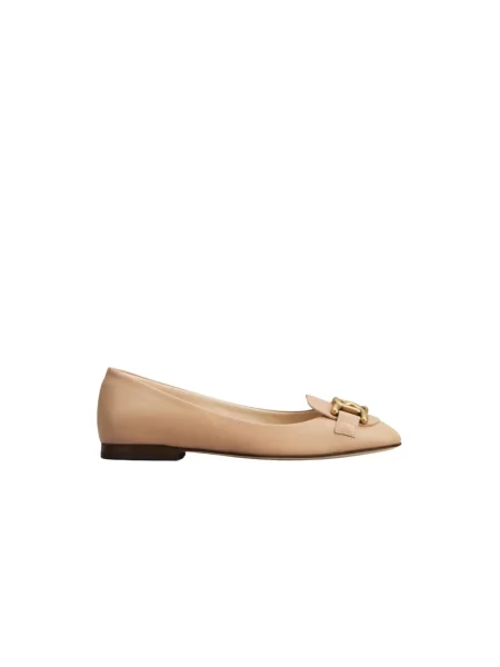 Balerinki Tod's skórzane beżowe