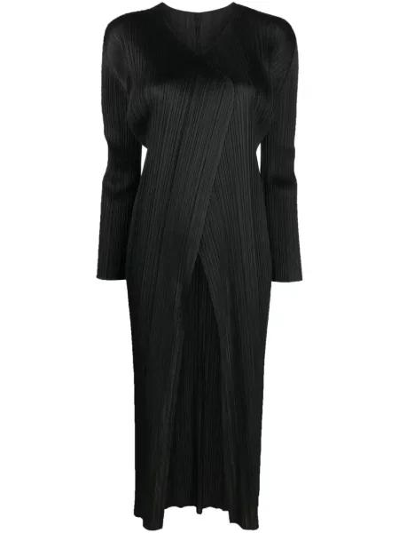 Palton Pleats Please Issey Miyake plisat negru