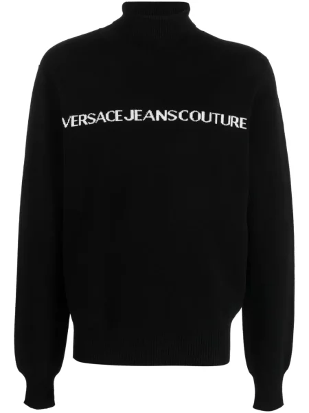Sweter Versace Jeans Couture z nadrukiem czarny
