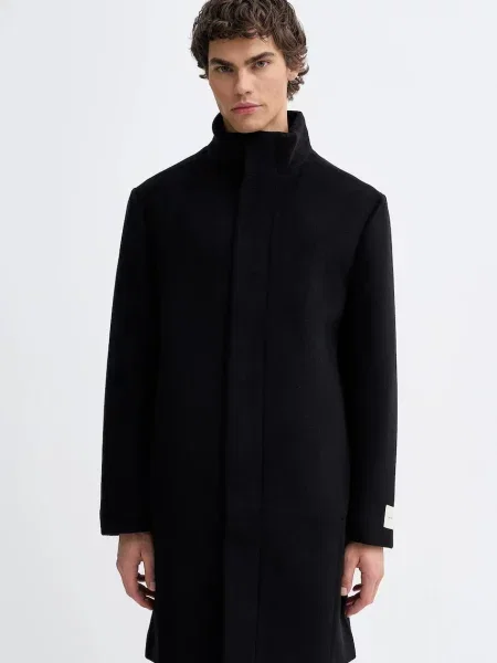 Kabát s příměsí vlny Calvin Klein černá