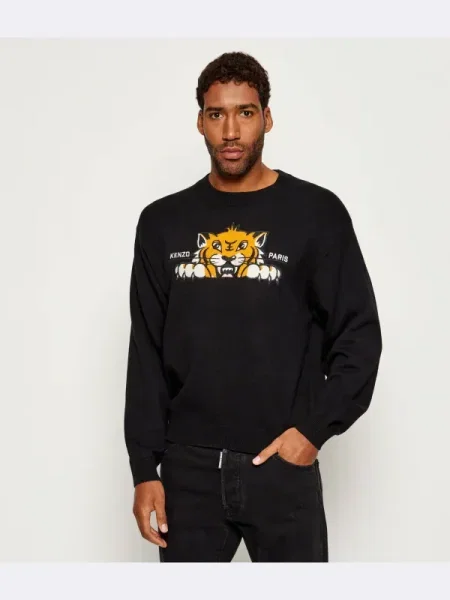 Kenzo De lână pulover KENZO HAPPY TIGER negru