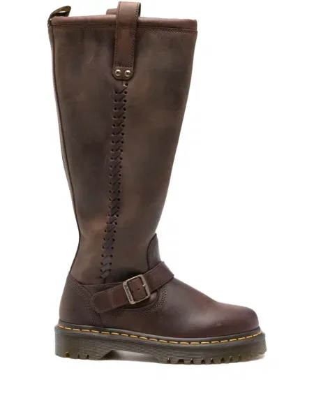 Botine Dr. Martens cu cataramă cu bretele maro