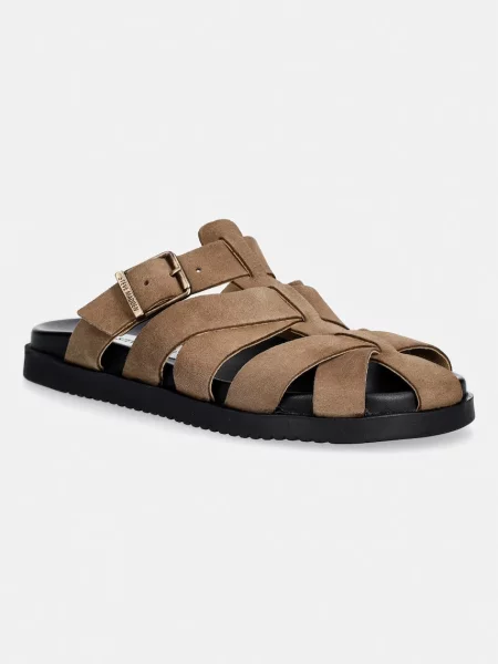 Steve Madden papuci cu degetele acoperite de femei din nubuc Mamba bej