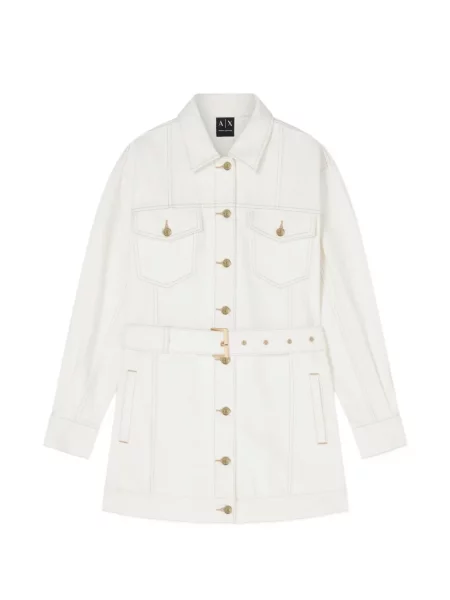 Cu centură geacă de blugi Emporio Armani alb